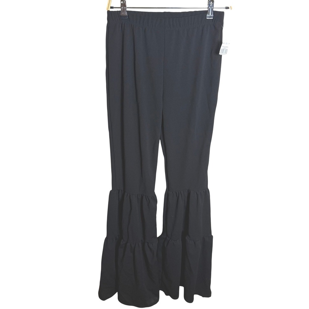 Rainbow Womens Black Pull On Elastic Waist Stretch Career Pants Size L NEW